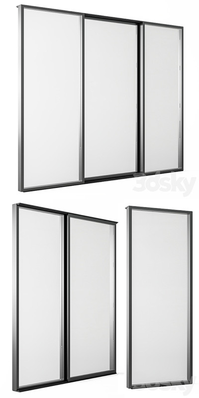 Sliding Black Metal Window Modern - Windows Set 05